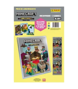 Cartón Starter Pack (Álbum + 3 Sobres) Minecraft – Panini Cromos