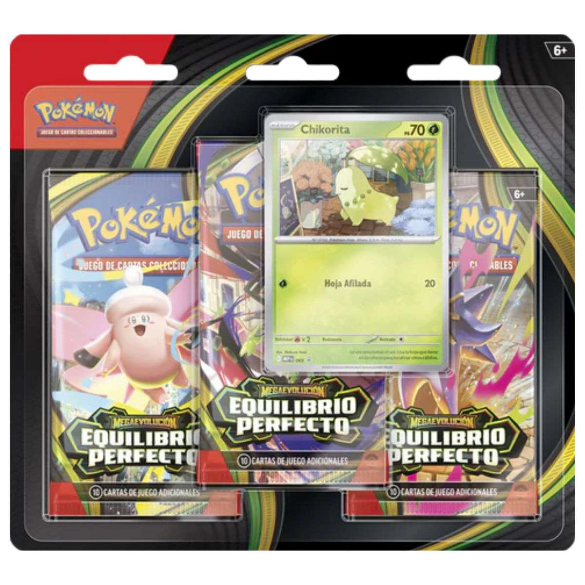 Pokémon: Equilibrio Perfecto (ESP) – Blíster Chikorita (3 Sobres + Carta Promo)